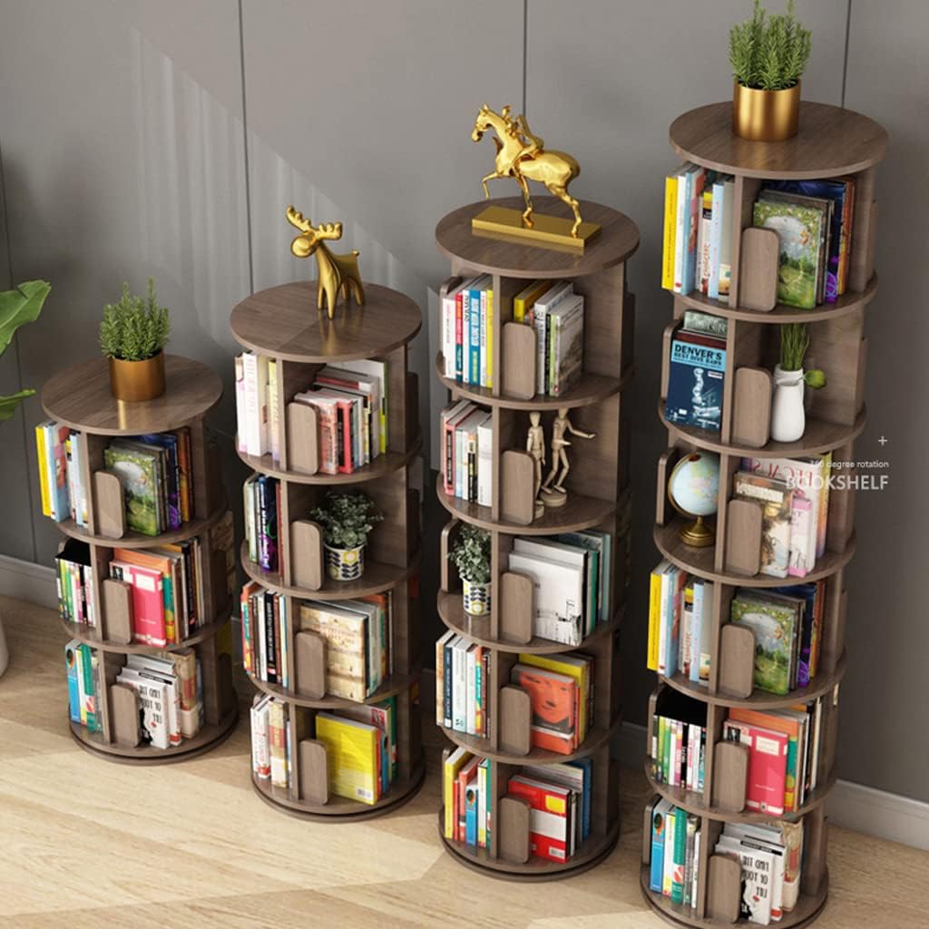 Four-Layer Floor Shelf 360°Rotating Bookshelf Children's Picture