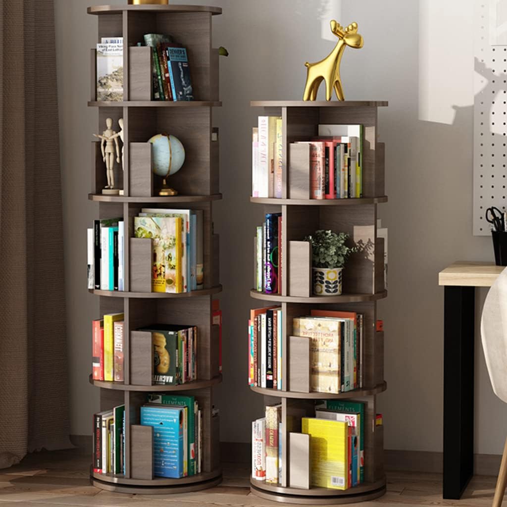 Children's Multi-functional Solid Wood 360° Rotating Bookshelf