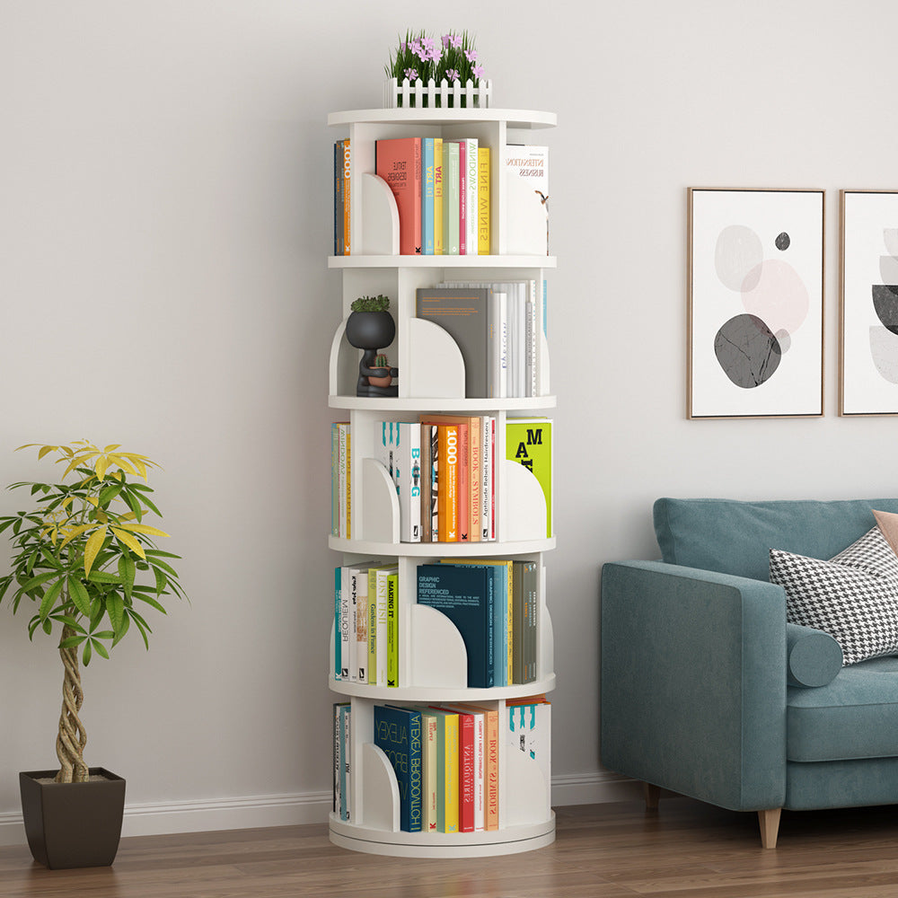 Latitude Run® 2 Tier 360° Rotating Stackable Shelves Bookshelf