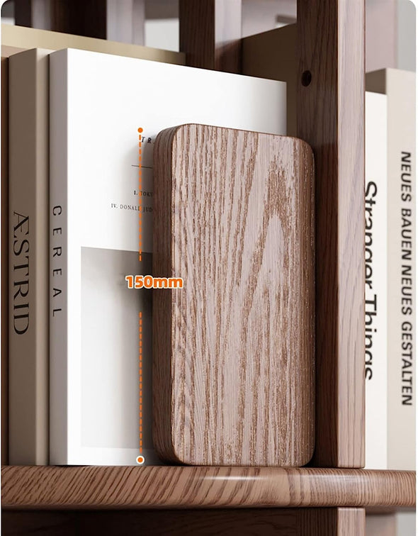 360° Rotating Solid Wood Bookshelf