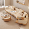 Japandi Solid Wood Curved Sofa