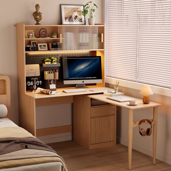 Space Saving Work Station with Pegboard and Rotating Desk – SPS FURNTIURE