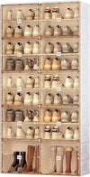 Portable Shoe Rack Organizer with Magnetic Clear Door for Closet Entryway