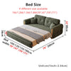 3-In-1 Chenille Fabric Sofa Bed with Electric Lifting Coffee Table