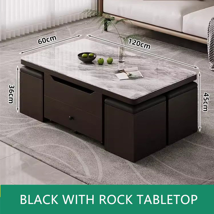 Multifunctional Lift Top Coffee Table With 4 Storage Stools – SPS FURNTIURE