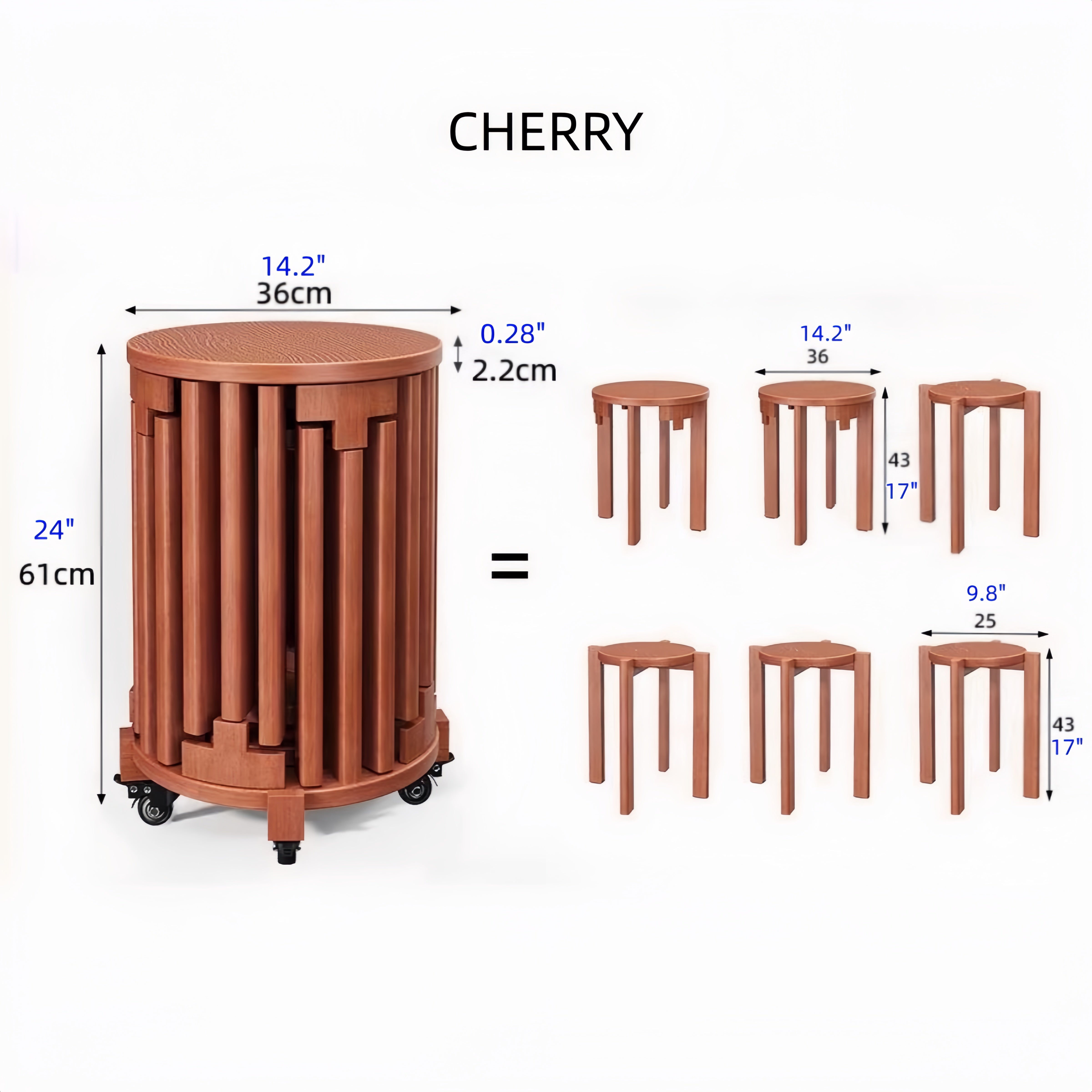 Stackable Box Stool 6-In-1 Solid Wood Stackable Stools – SPS FURNTIURE