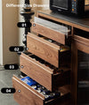North America Black Walnut Wood Sideboard Cabinet with Rotating Desk