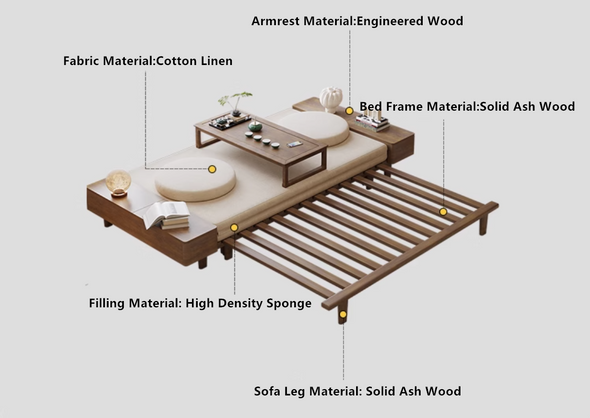 Zen Transform Sofa Bed with Chabudai Table