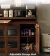 North America Black Walnut Wood Sideboard Cabinet with Rotating Desk