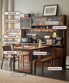 North America Black Walnut Wood Sideboard Cabinet with Rotating Desk