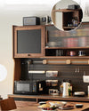 North America Black Walnut Wood Sideboard Cabinet with Rotating Desk