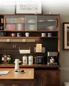 North America Black Walnut Wood Sideboard Cabinet with Rotating Desk
