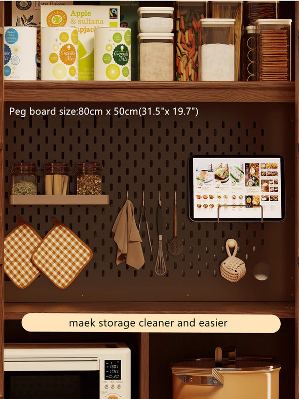 Solid Wood Double Door Kitchen Pantry Cabinet