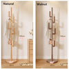 Solid Wood Cactus Coat Rack with Basket and Universal Wheels