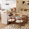 Space-Saving Extendable Kitchen Island Table with Large Storage Cabinet