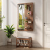 Wall Mounted Full Body Mirror with Peg Board Organizer