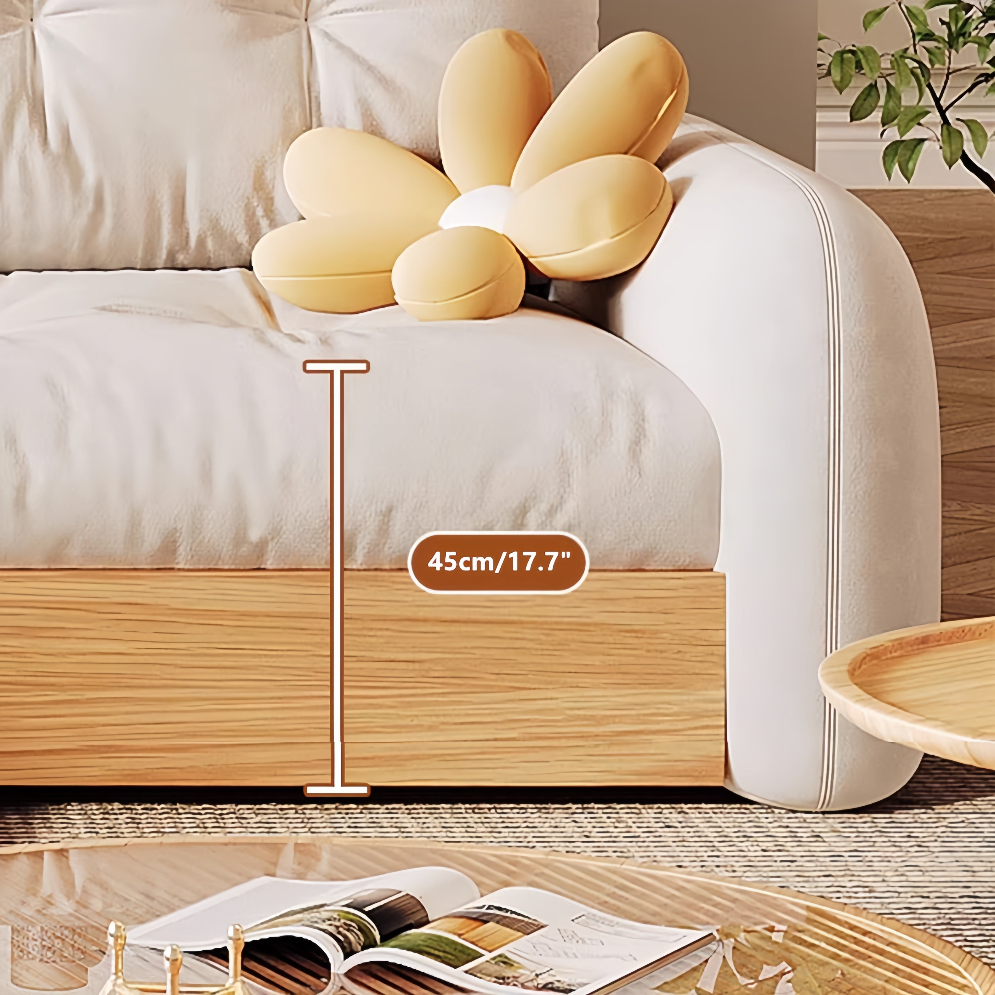Japandi Pull Out Lounge Chaise and Sofa with Underneath Storage