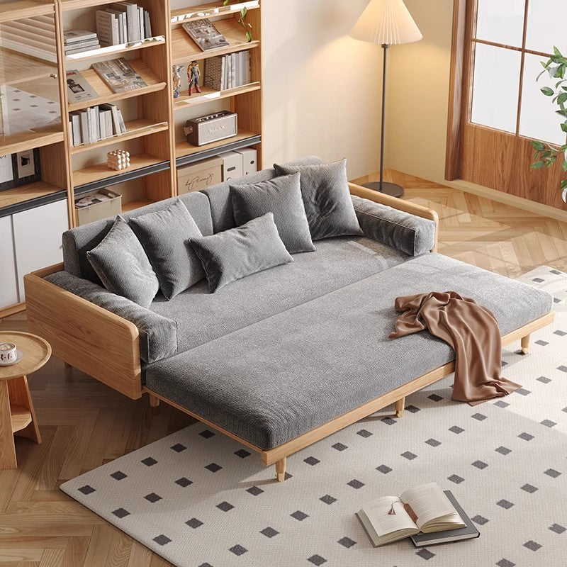 Japandi Solid Wood Frame Sofa Bed – SPS FURNTIURE Japandi Solid Wood Frame Sofa Bed – SPS FURNTIURE