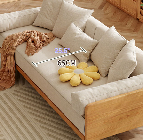 Japandi Solid Wood Frame Sofa Bed