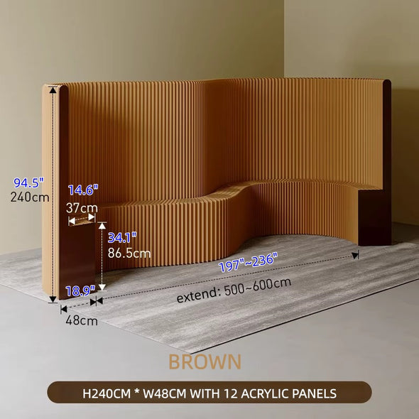 Kraft Paper Wall Divider with Display Rack – SPS FURNTIURE