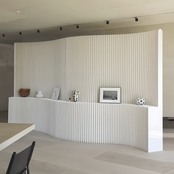 Kraft Paper Wall Divider with Display Rack – SPS FURNTIURE