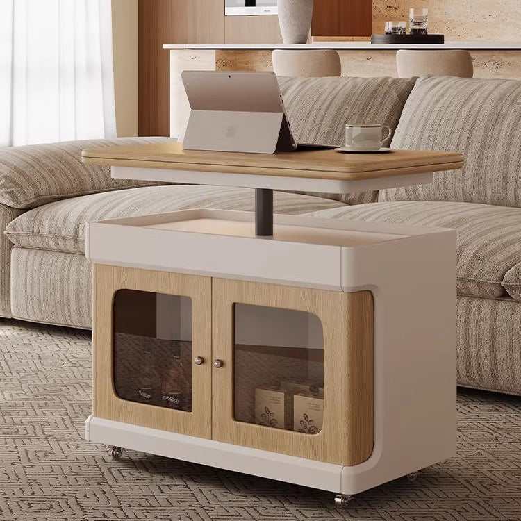 Liftable and Extendable Multifunction Double Tabletop Coffee Table wit ...