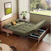 Metal Frame Corduroy Fabric Sofa Bed with Underneath Storage