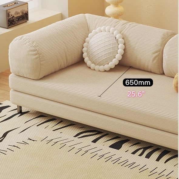 Metal Frame Corduroy Fabric Upholstered Sofa Bed