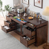 Multipurpose Sideboard Cabinet with Rotating Tabletop