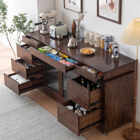 Multipurpose Sideboard Cabinet with Rotating Tabletop