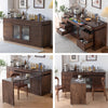 Multipurpose Sideboard Cabinet with Rotating Tabletop