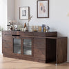 Multipurpose Sideboard Cabinet with Rotating Tabletop