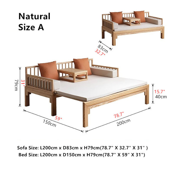 Multifunction Solid Wood Arhat Sofa Bed