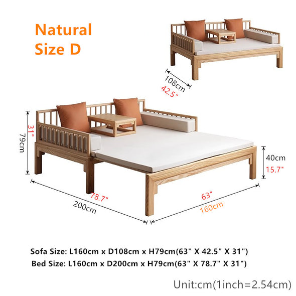 Multifunction Solid Wood Arhat Sofa Bed