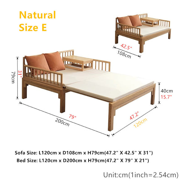 Multifunction Solid Wood Arhat Sofa Bed