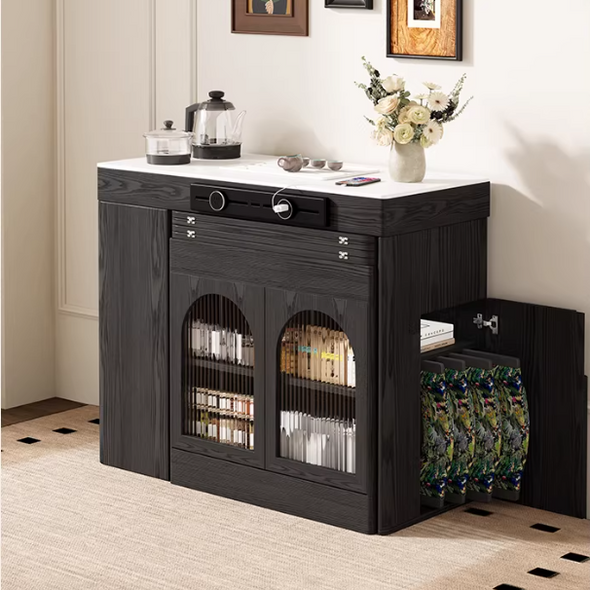 Nordic Retro Kitchen Island Cabinet with Extendable Dining Table – SPS ...