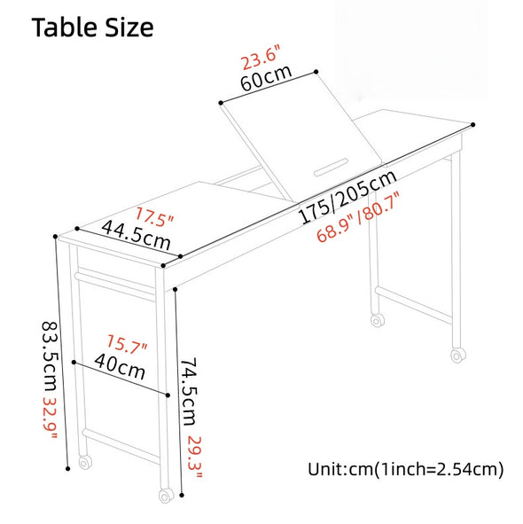 Over Bed Table with Tiltable Tabletop & Universal Wheels