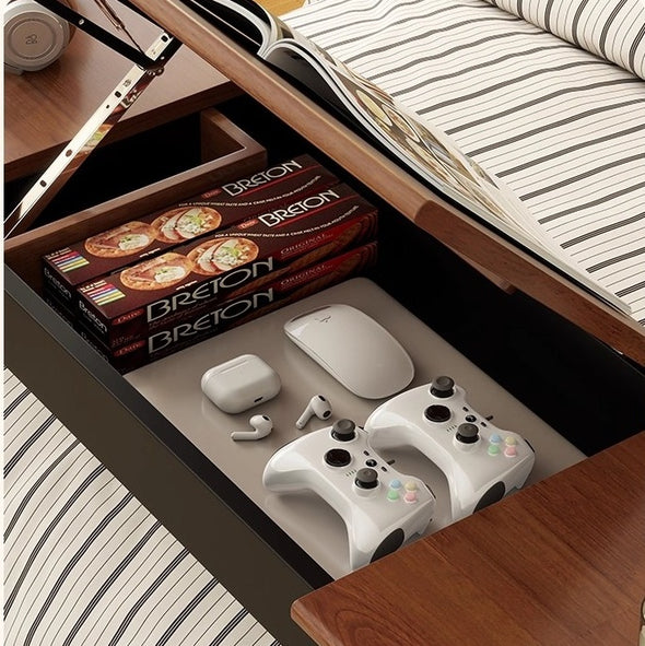 Over Bed Table with Tiltable Tabletop & Universal Wheels