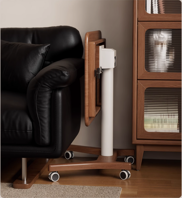 Liftable and Adjustable Solid Wood Laptop Desk with Universal Wheels