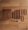 Solid Wood Cactus Coat Rack with Basket and Universal Wheels