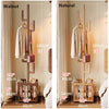 Solid Wood Cactus Coat Rack with Basket and Universal Wheels