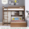 Solid Ash Wood Loft Bed with High Storage Bed Wardrobe and Drawer Stairs  and Desk Combination