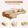 Japandi Solid Wood Sofa With Rotating Armrest Tray and Liftable End Table