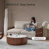 Light Luxury Walnut Wood Armrest Sleeper Sofa Bed with Mattress