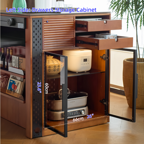 Solid Boxwood Kitchen Island with Extendable Dining Table – SPS FURNTIURE