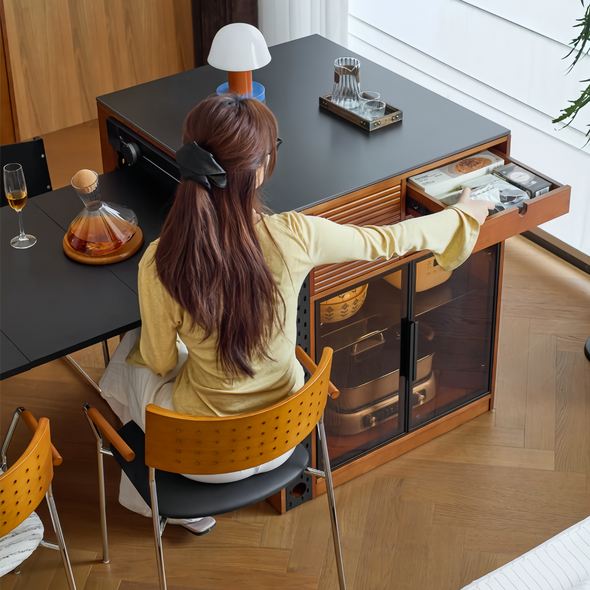 Solid Boxwood Kitchen Island with Extendable Dining Table – SPS FURNTIURE