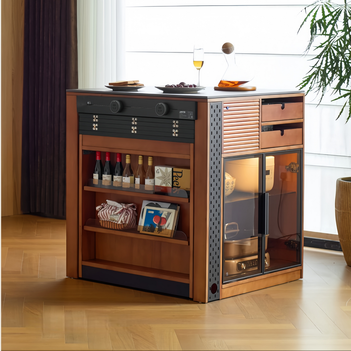 Solid Boxwood Kitchen Island with Extendable Dining Table – SPS FURNTIURE