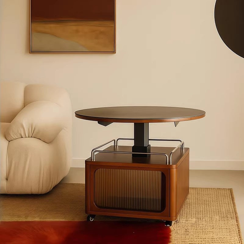 Solid Boxwood Liftable and Foldable Sintered Stone Coffee Table