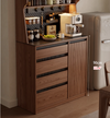 Solid Wood Coffee Bar Cabinet with Peg Board Organizer and Ample Storage