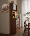 Solid Wood Coffee Bar Cabinet with Peg Board Organizer and Ample Storage